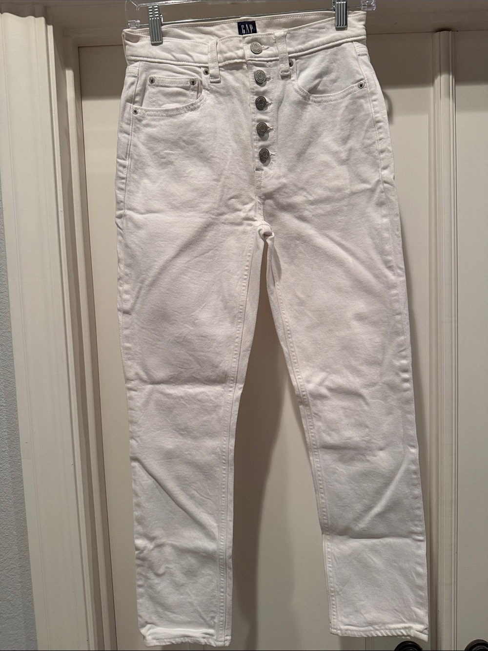 GAP White High-Rise Button-Fly Jeans